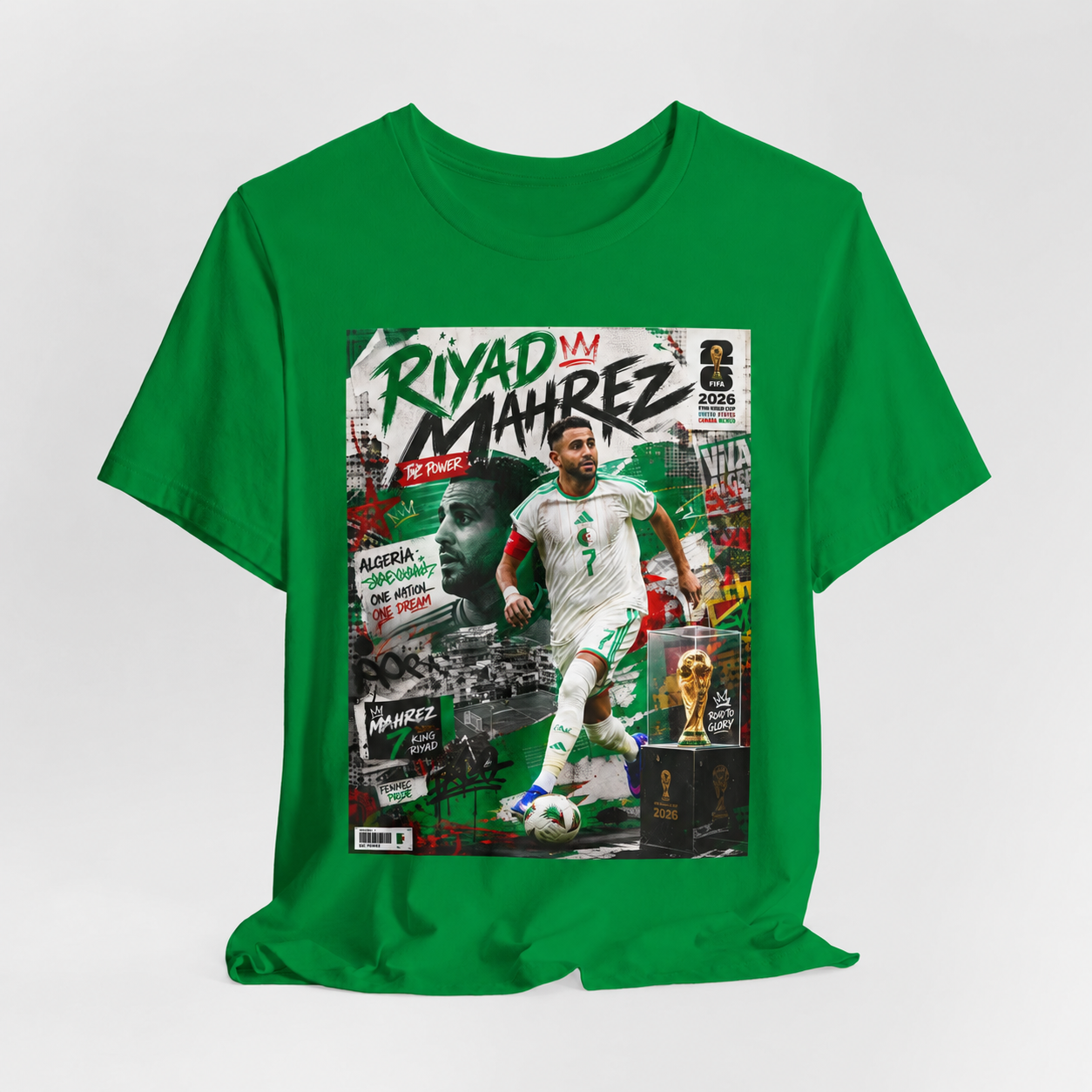 T-Shirt Riyad Mahrez. البس وشجّع بفخر، فأنت جزائري