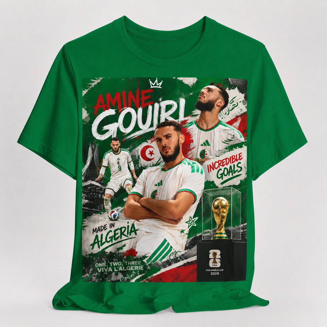 T-Shirt -Amine Gouiri. البس وشجّع بفخر، فأنت جزائري