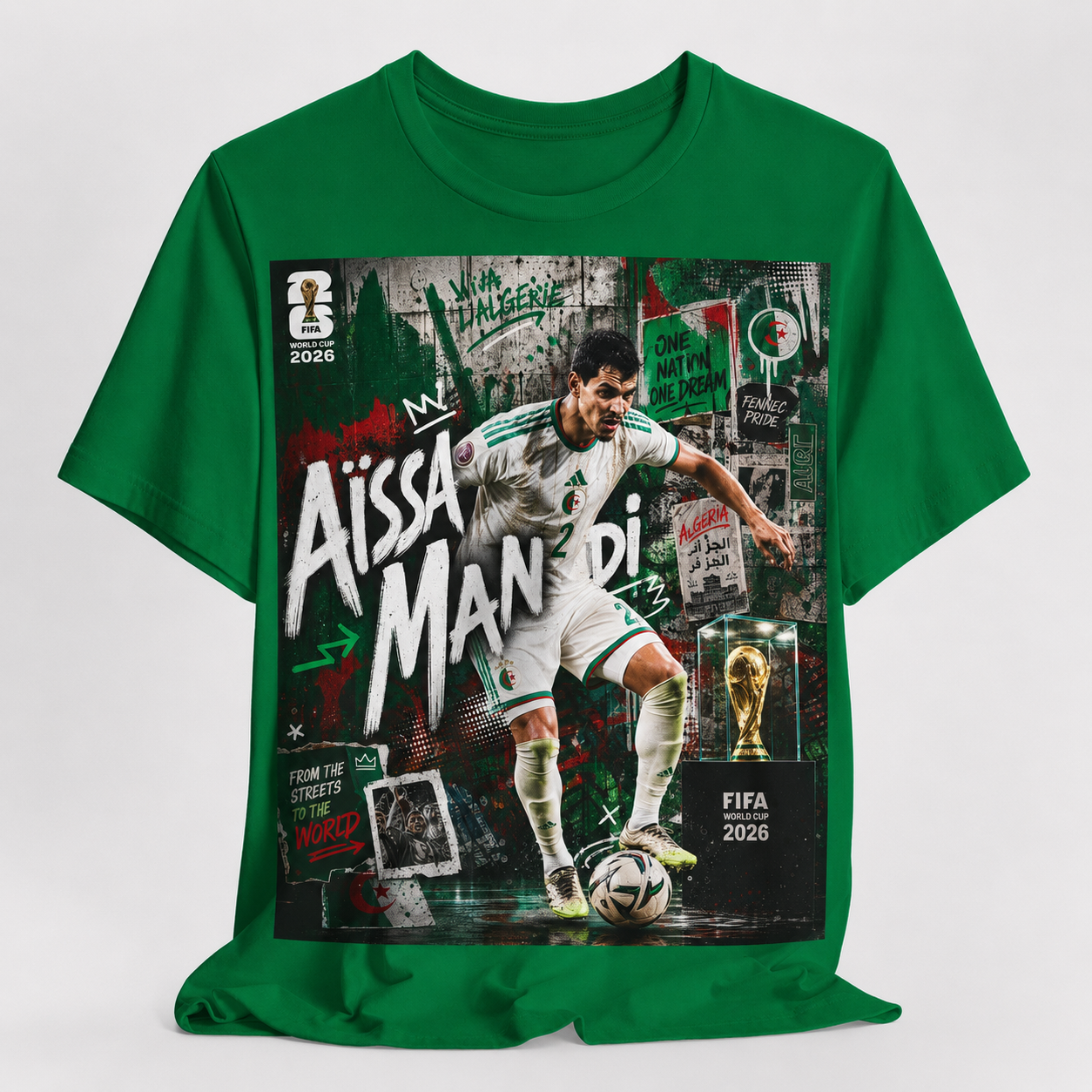 T-Shirt Aïssa Mandi البس وشجّع بفخر، فأنت جزائري