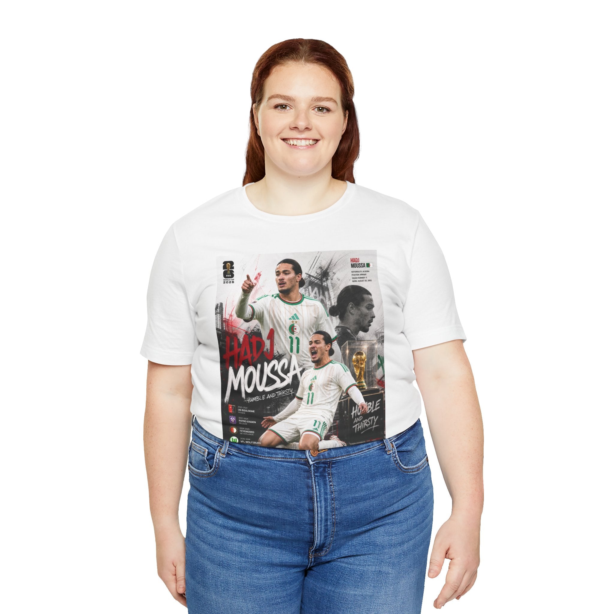 T-Shirt HADJ Moussa. البس وشجّع بفخر، فأنت جزائري