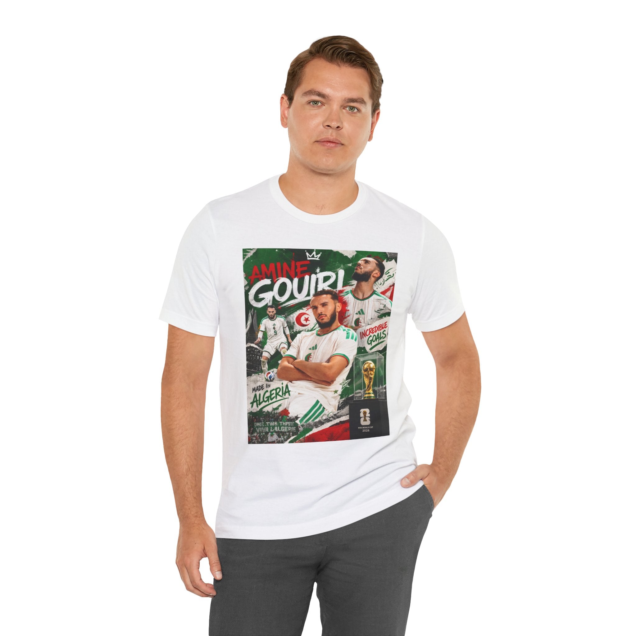 T-Shirt -Amine Gouiri. البس وشجّع بفخر، فأنت جزائري